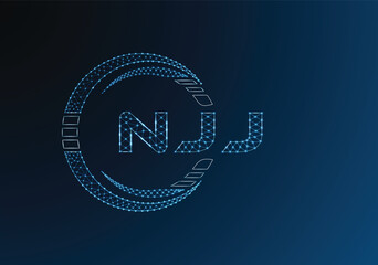 Naklejka premium NJJ low poly letter logo vector design. NJJ lower poly logo design. Low poly logo.