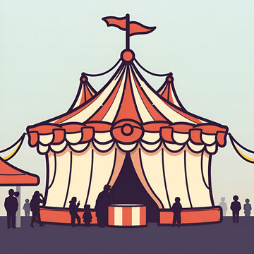 circus tend line icon