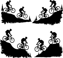 Obraz premium mountain man biking, mountain biker, cyclist, cycling, 