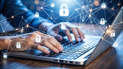 hands typing on laptop keyboard