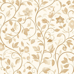 Luxury Beige Floral Ornament Texture