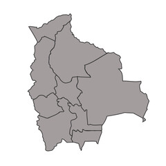 South America - Bolivia Admin Map (Broadens the scope while using a common term for administrative divisions)