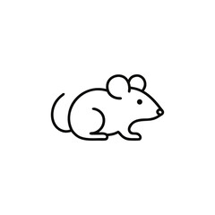 Minimalist Mouse Illustration A Simple Black and White Rodent Outline Depiction