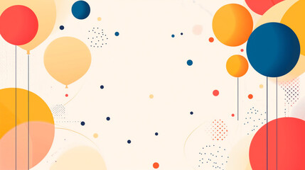 Colorful Balloons on Cream Background &ndash; Birthday Poster Design

