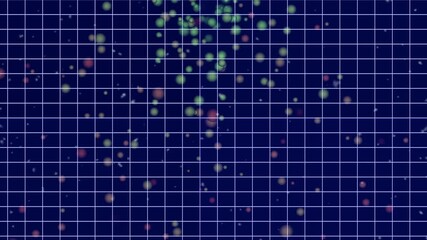 Abstract celebration bubble glowing party grid in neon colors, seamless 4K festival lights grid with colorful wave animation, festival network flowing geometric lights animation.