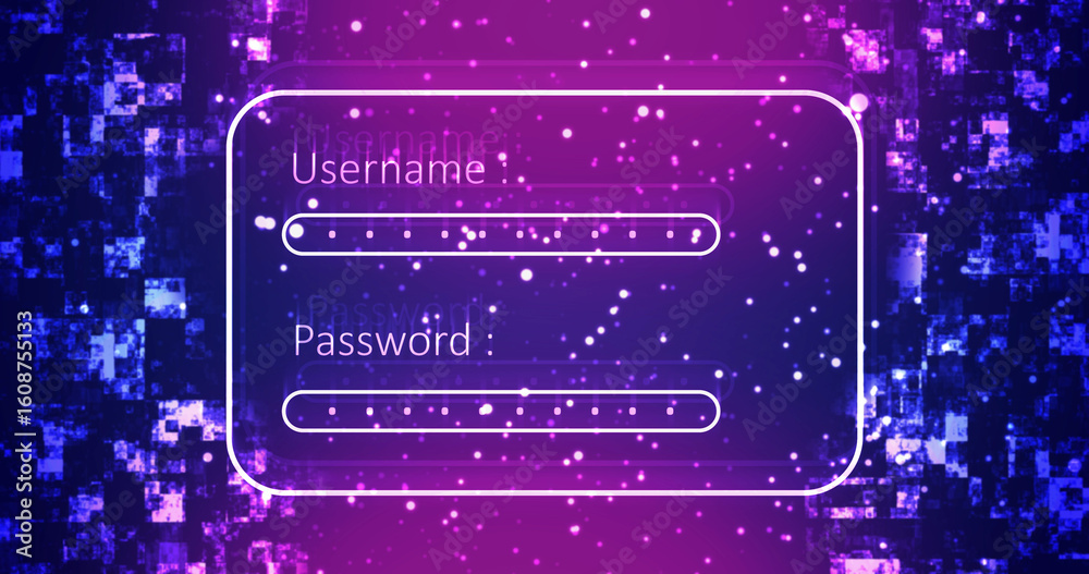 Wall mural website app animated professional digital login sign up page motion graphics bg. modern elegant ui u