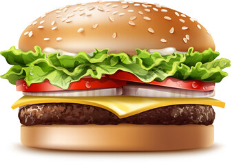vector illustration of a hamburger on a white background