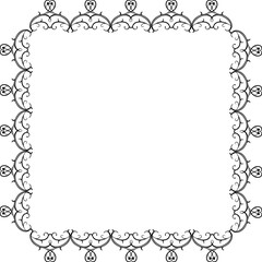 Vintage Ornamental Frame – Elegant Black Vector Border, PNG, 300 DPI