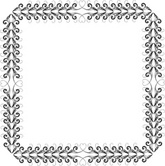 Vintage Ornamental Frame – Elegant Black Vector Border, PNG, 300 DPI