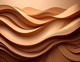 Obraz premium Abstract flowing waves background in neutral tan shades for artistic concept