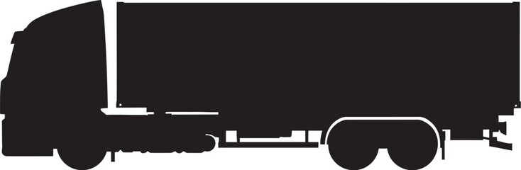 Silhouette of a Semi Truck with Trailer