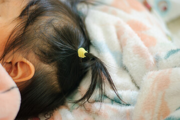 Baby hair style close-up home cozy environment intimate viewpoint childhood memories