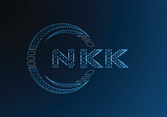 NKK low poly letter logo vector design. NKK lower poly logo design. Low poly logo.