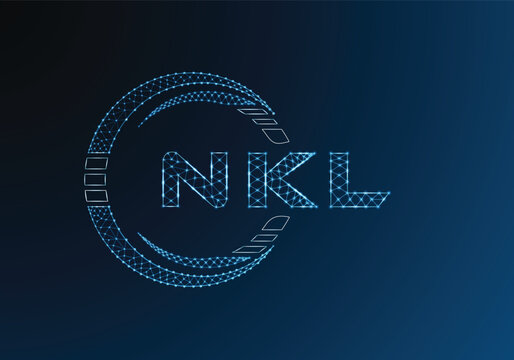 NKL low poly letter logo vector design. NKL lower poly logo design. Low poly logo.