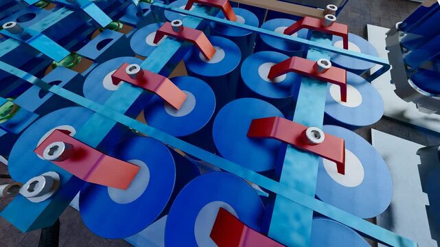 New energy solid-state battery module 3D animation