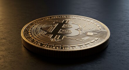Golden bitcoin cryptocurrency coin