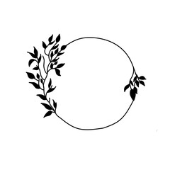 Collection of floral frames with silhouettes of branches © muhammadinsan