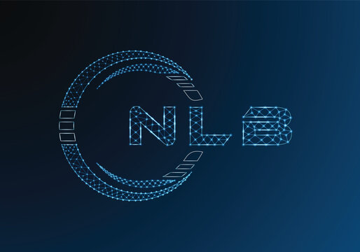 NLB low poly letter logo vector design. NLB lower poly logo design. Low poly logo.