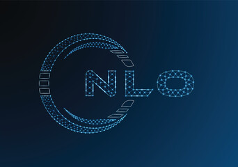 NLO low poly letter logo vector design. NLO lower poly logo design. Low poly logo.