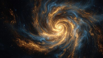 Spiral galaxy, vibrant colors, swirling nebulae in deep space