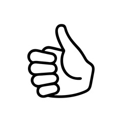 thumb up hand sign line art vector