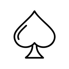 Playing card club suit line art vector