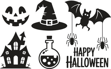 Obraz premium Witch Hat & Potion Halloween Icons | SVG Clipart