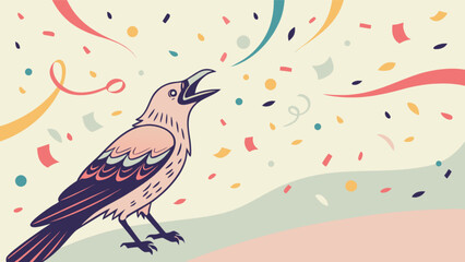 Celebration crow confetti party vector illustration design for greeting card invitation and banner design