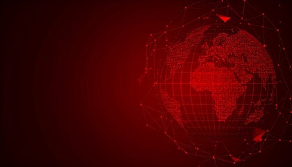 Abstract representation of the Earth in red