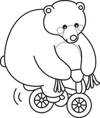 Illustration of cute bear icon.
Funny bear in daily activities elements.
Coloring pages of cute bear icon.
