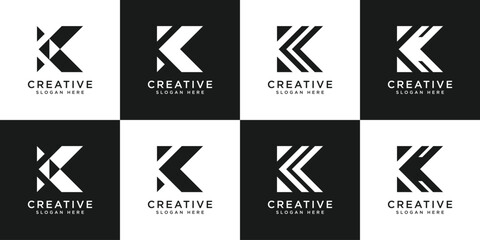 Naklejka premium set of initials letter K abstract logo vector design