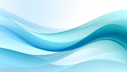 Fototapeta premium Blue and white abstract waves with smooth overlapping curves—fluid motion and calming tonal blend