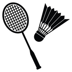 Badminton racket and shuttlecock vector illustration representing sport and leisure activity