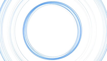 Abstract concentric circles of light blue on white background