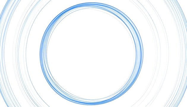 Abstract concentric circles of light blue on white background - Powered by Adobe