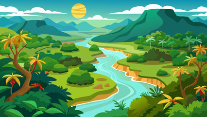 aerial view of the amazon rainforest landscape