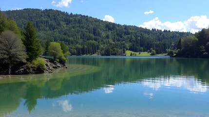 Fototapeta premium LAGO DE GENOS LONDEVILLE. FRANCIA