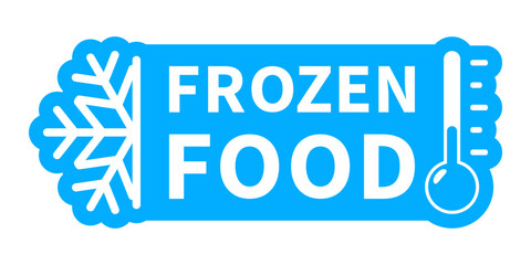 Frozen food label sticker on white background