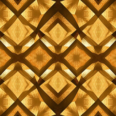 Geometric pattern with overlapping diamond shapes in a metallic, modern style.
