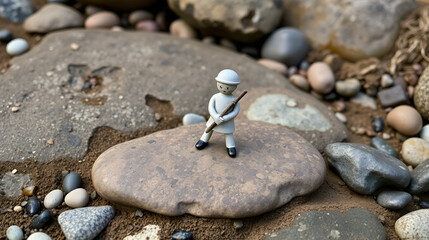 Pebble figure art. High quality photo