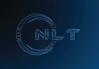 NLT low poly letter logo vector design. NLT lower poly logo design. Low poly logo.