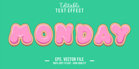 Monday Text Style Effect, Editable Text Effect