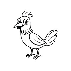 Bird line art, Bird line drawing, cute bird outline
