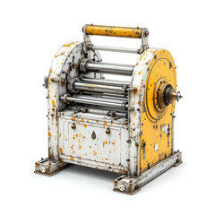 Isolated white and yellow slotted turner
