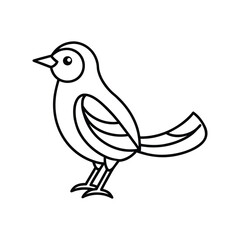 Bird line art, Bird line drawing, cute bird outline