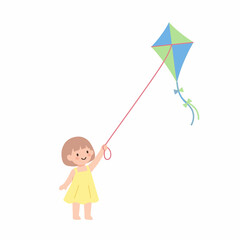 girl flying kite