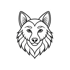 Wolf head line art, wolf clipart, animal wolf