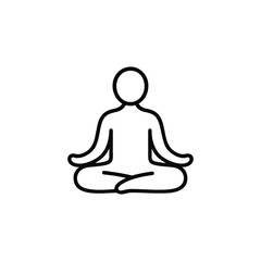 Minimalist Yoga Icon A Person in Lotus Position Promoting Wellness and Mindfulness with Simple Line Art Design Emphasizing Serenity