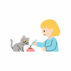 girl with cat