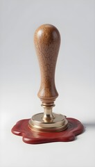 Red Wax Seal Stamp with Wooden Handle